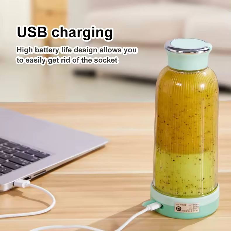 Portable Rechargeable Fruit Juicer – 400ML Mini Smoothie lamp; Milkshake Blender
