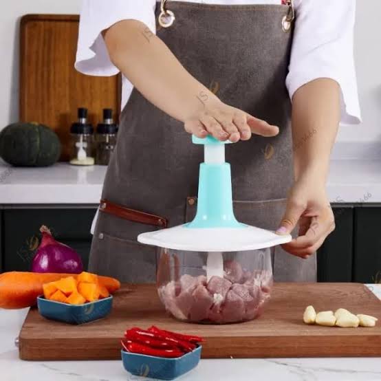 2.0Litre 4 Blades Premium Quality Meat and Vegetable Push Chopper with Stainless Steel Bowl