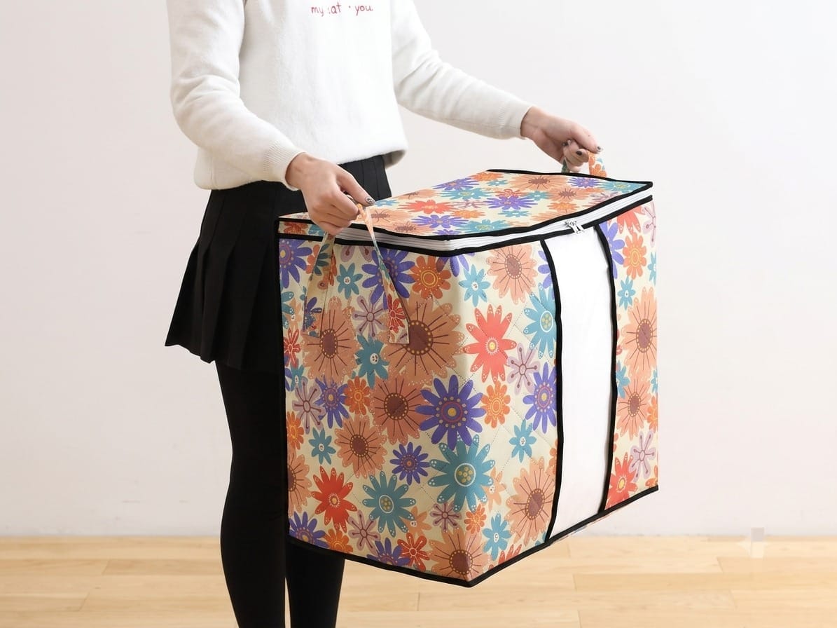 High-Quality Printed Jumbo Size Storage Bag & Organizer for Clothes & Blanket