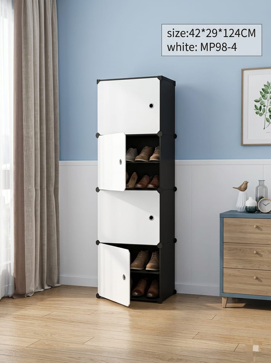 Modern Classical Plastic Layer & Drawer Storage Cabinet Wardrobe
