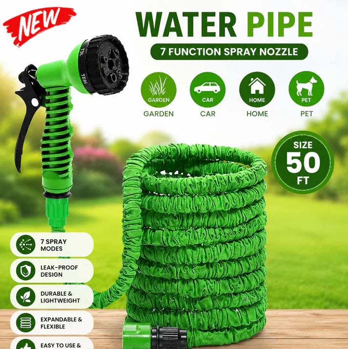Expandable High Pressure Water Hose Pipe with 7-Mode Spray Nozzle