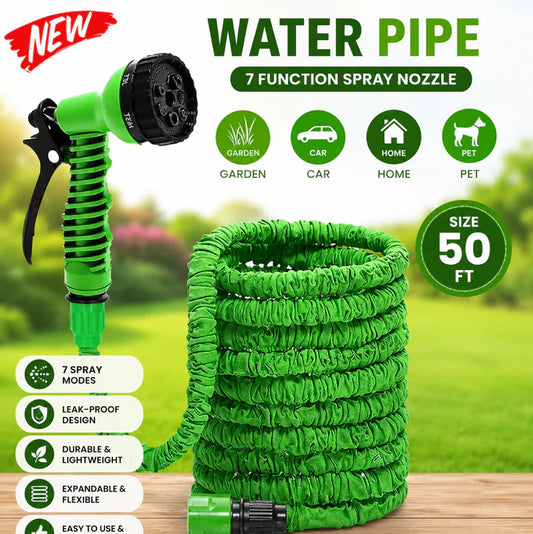 Expandable High Pressure Water Hose Pipe with 7-Mode Spray Nozzle