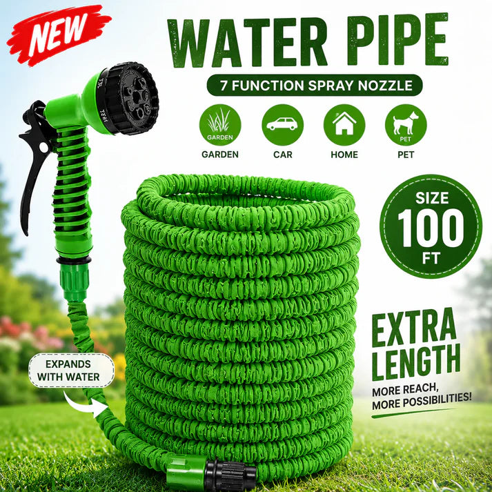 Expandable High Pressure Water Hose Pipe with 7-Mode Spray Nozzle