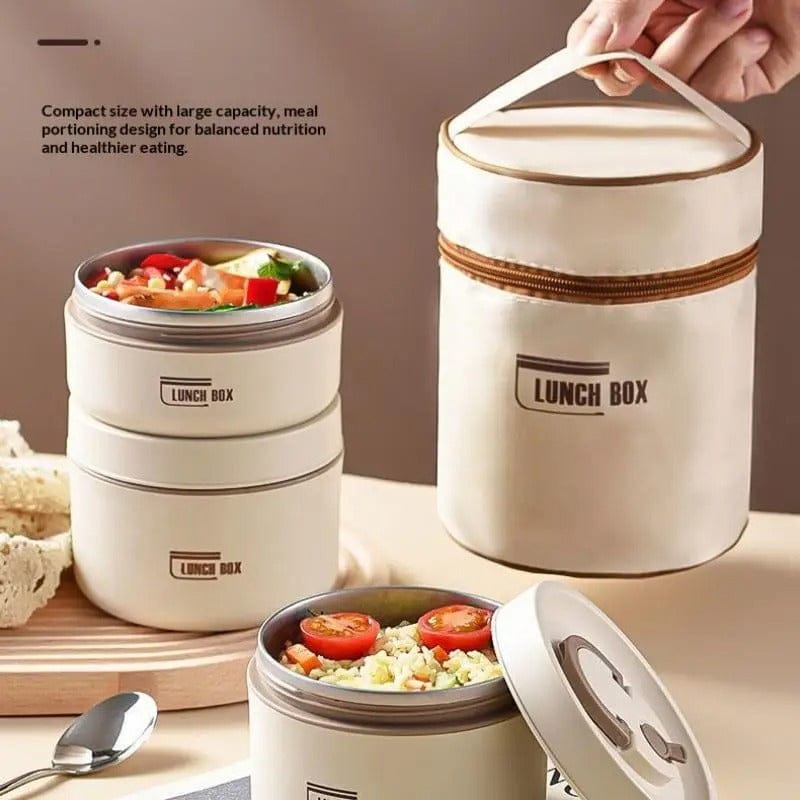3PCs Stainless Steel Heat Insulated Lunch Boxes