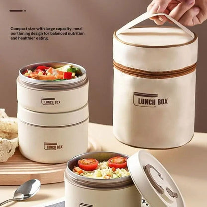 3PCs Stainless Steel Heat Insulated Lunch Boxes