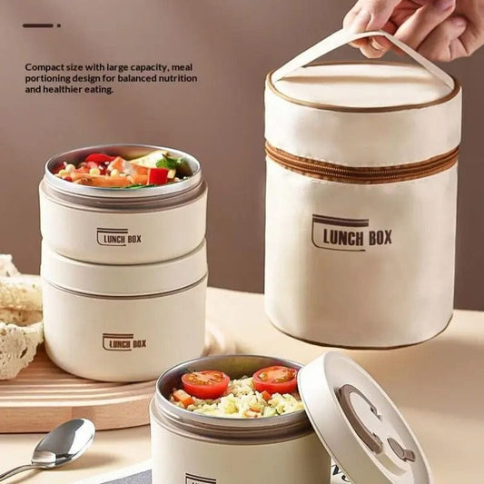 3PCs Stainless Steel Heat Insulated Lunch Boxes