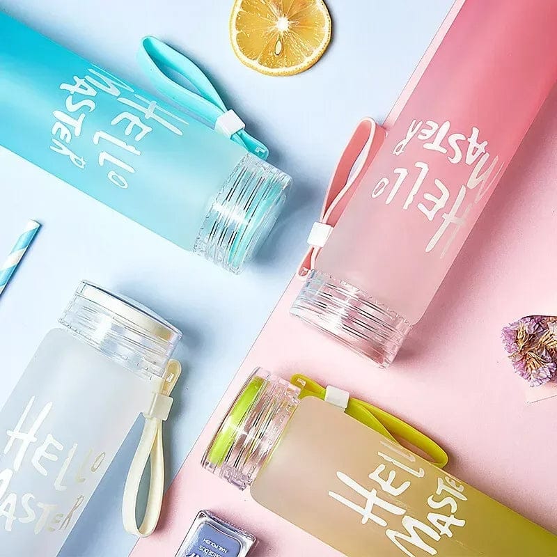 Gradient Color Glass  Water Bottle Portable Frosted Colorful Drinking Bottles  Random Colours
