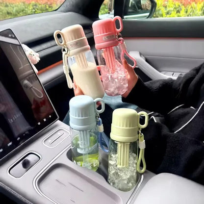 Transparent Water Bottle With Infuser & Carry strap 800ml