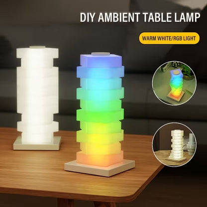 New Creative  Rechargeable LED Standing Bright Desk L Lamp Touch 6-Level Dimming Brightness USB Charging/RGB Ambient Light with Desktop Bottom