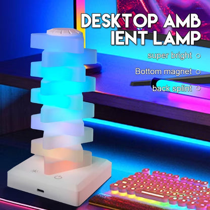 New Creative  Rechargeable LED Standing Bright Desk L Lamp Touch 6-Level Dimming Brightness USB Charging/RGB Ambient Light with Desktop Bottom