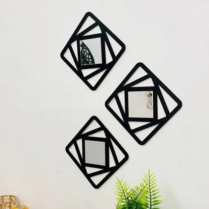 3PCs Hexagon Shape Wall Mirror (6x6 inch)