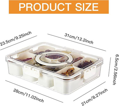Multifunctional 8 Compartments Acrylic Plastic Food Snack Box