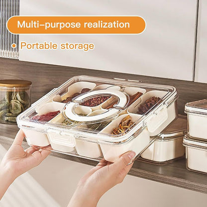 Multifunctional 8 Compartments Acrylic Plastic Food Snack Box