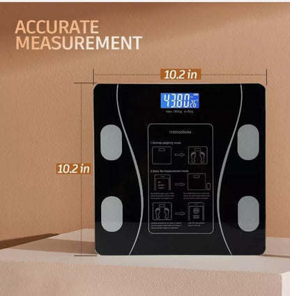 Weighing Scale Bluetooth Body Fat Smart BMI Composition Analyzer – Glossy Black