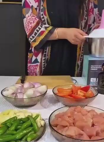 2.0Litre 4 Blades Premium Quality Meat and Vegetable Push Chopper with Stainless Steel Bowl